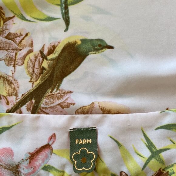 Farm Rio Dress Brazilian Gold Green Pink Tones Sz P Oversized Nwot - Picture 8 of 8